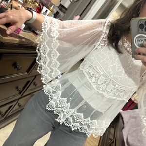 Elegant White Lace Blouse boho